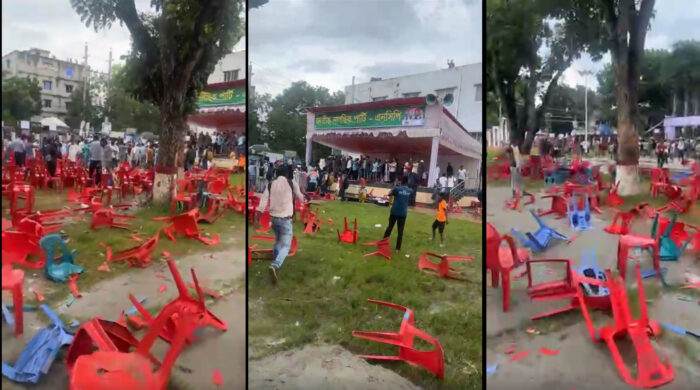 গোপালগঞ্জে এনসিপির সমাবেশস্থলে ভাঙচুর: উত্তপ্ত রাজনীতির মাঠে ছাত্রলীগ-আ. লীগের অভিযুক্ত কর্মীদের তাণ্ডব