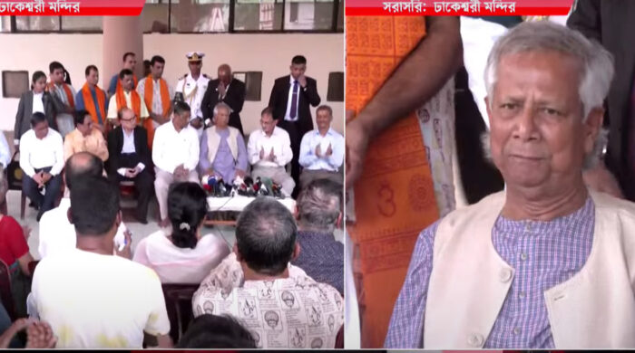 ঢাকেশ্বরী মন্দির পরিদর্শনে প্রধান উপদেষ্টা ড. মুহাম্মদ ইউনূস