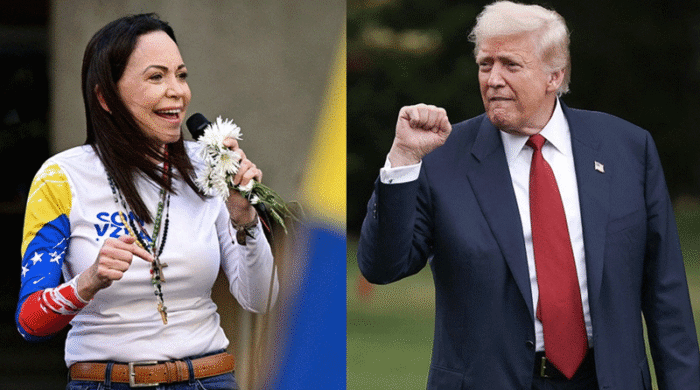 নোবেল শান্তি পুরস্কার ট্রাম্পকে উৎসর্গ করলেন মারিয়া কোরিনা