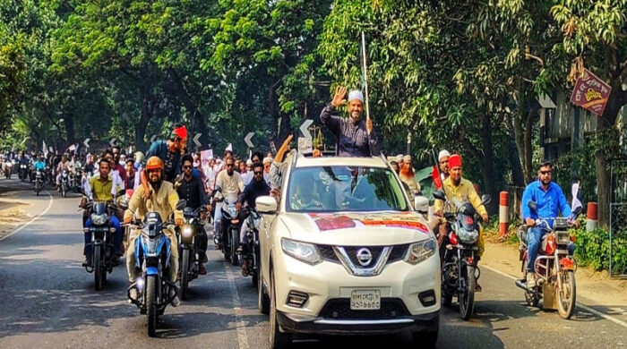 বরিশালে দাঁড়িপাল্লার সমর্থনে বিশাল মোটরসাইকেল শোভাযাত্রা
