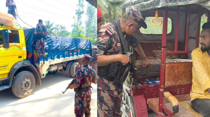 বিজিবি দিনাজপুর সীমান্তে জ্বালানি তেলের অবৈধ মজুদ ও পাচার রোধে অভিযান চালাচ্ছে, সীমান্তে টহল, তল্লাশি ও নজরদারি জোরদার করা হয়েছে।