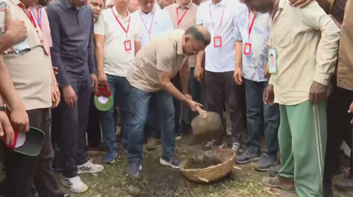 তারেক রহমানের হাতে উলশী খাল উদ্বোধন