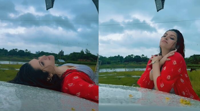 বৃষ্টির ছোঁয়ায় সিক্ত পরীমণি