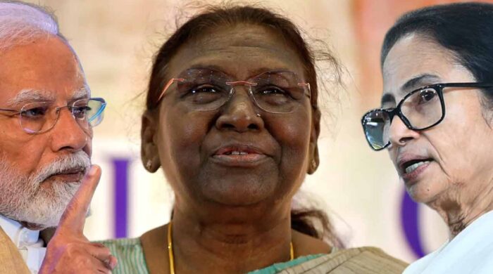 তৃণমূল নেত্রী মমতা বন্দ্যোপাধ্যায় এবং ভারতর রাষ্ট্রপতি দ্রৌপদী মুর্মু।