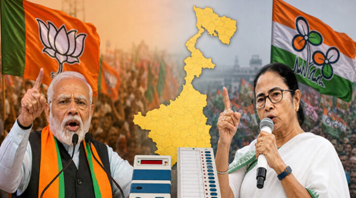 পশ্চিমবঙ্গে গণনায় এগিয়ে বিজেপি, চাপে তৃণমূল