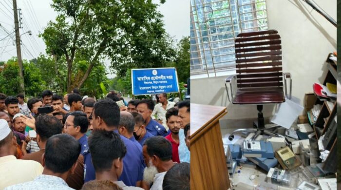 বিদ্যুৎহীনতায় ক্ষোভ, ঈশ্বরগঞ্জে পিডিবি অফিসে হামলা