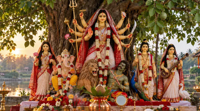 বিজয়া দশমীতে আজ প্রতিমা বিসর্জনে শেষ হবে দুর্গোৎসব
