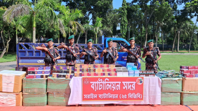 বিজয়নগরে কোটি টাকার ভারতীয় পণ্য জব্দ